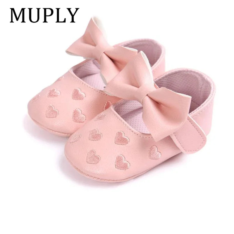 Baby PU Leather Baby Boy Girl Baby Moccasins Moccs Shoes Bow Fringe Soft Soled Non-Slip Footwear Crib Shoes