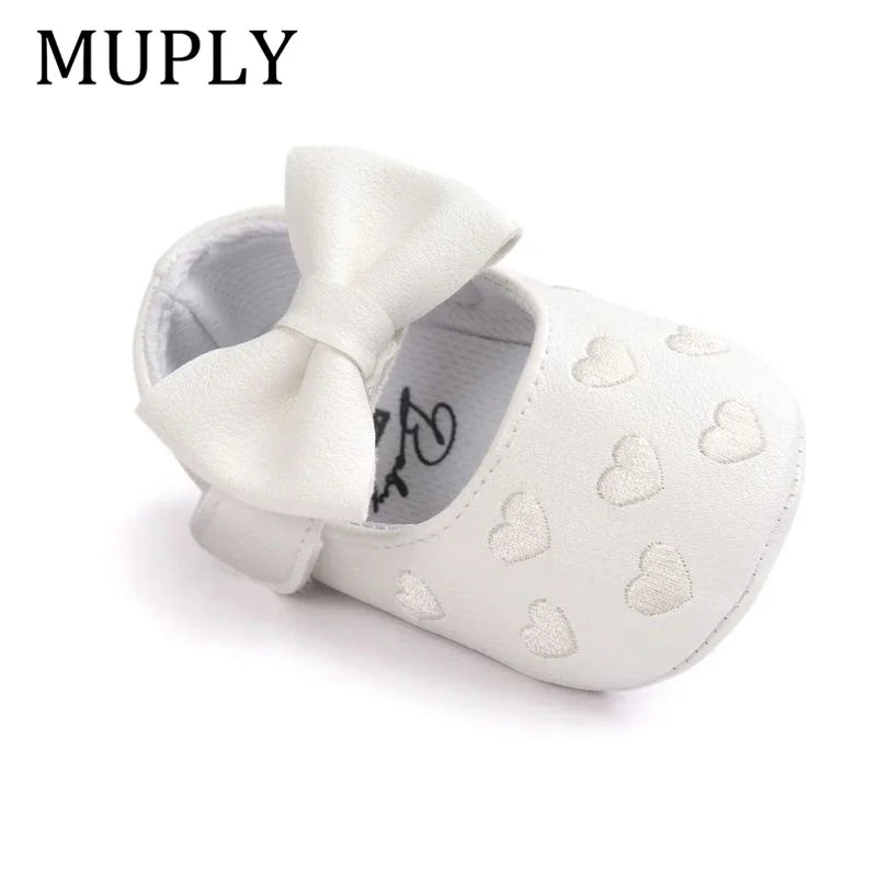 Baby PU Leather Baby Boy Girl Baby Moccasins Moccs Shoes Bow Fringe Soft Soled Non-Slip Footwear Crib Shoes