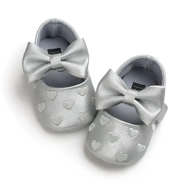 Baby PU Leather Baby Boy Girl Baby Moccasins Moccs Shoes Bow Fringe Soft Soled Non-Slip Footwear Crib Shoes
