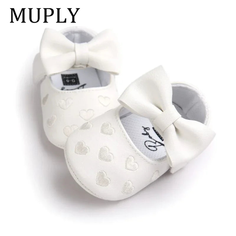 Baby PU Leather Baby Boy Girl Baby Moccasins Moccs Shoes Bow Fringe Soft Soled Non-Slip Footwear Crib Shoes