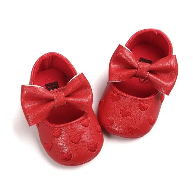 Baby PU Leather Baby Boy Girl Baby Moccasins Moccs Shoes Bow Fringe Soft Soled Non-Slip Footwear Crib Shoes