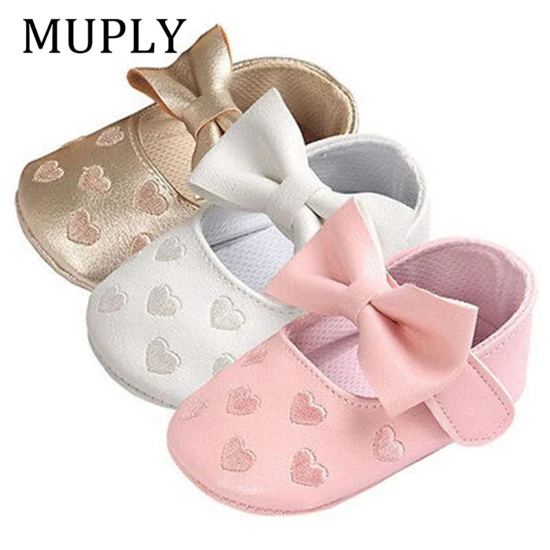Baby PU Leather Baby Boy Girl Baby Moccasins Moccs Shoes Bow Fringe Soft Soled Non-Slip Footwear Crib Shoes