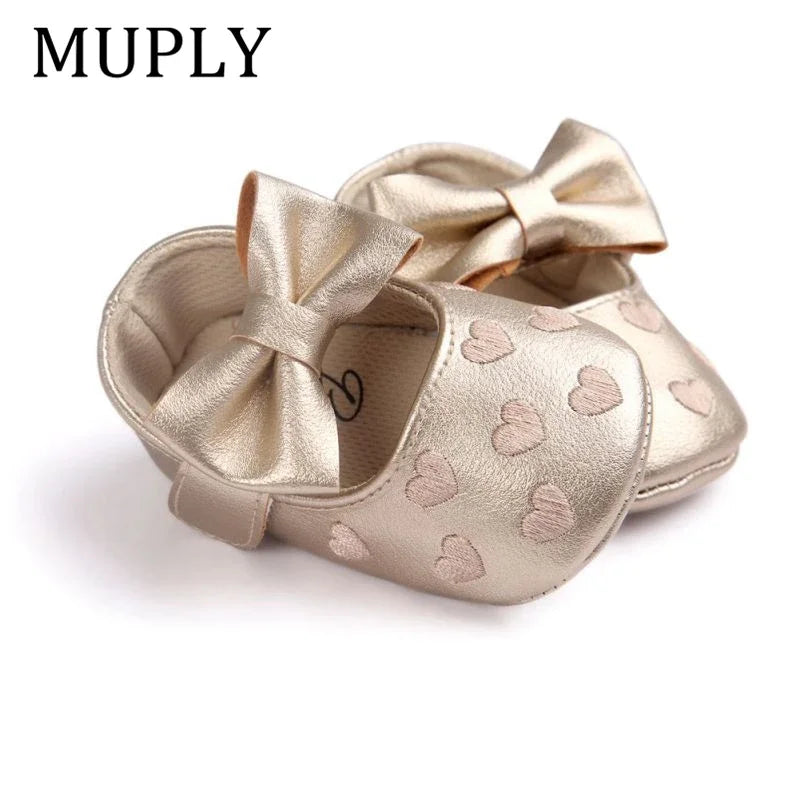 Baby PU Leather Baby Boy Girl Baby Moccasins Moccs Shoes Bow Fringe Soft Soled Non-Slip Footwear Crib Shoes